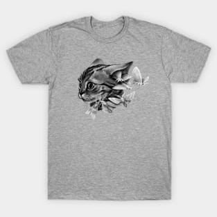 Surprised funny cat and moths T-Shirt